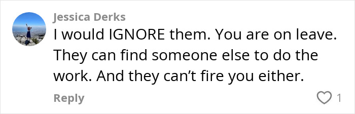 Comment discussing a toxic boss and vacation, emphasizing "family first" priority. Comment discussing a toxic boss and vacation, emphasizing "family first" priority.