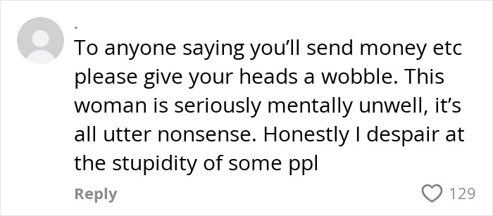 Comment questioning the mental state of a viral "Mom On The Run" accused of fabrications, expressing disbelief and criticism. Comment questioning the mental state of a viral "Mom On The Run" accused of fabrications, expressing disbelief and criticism.