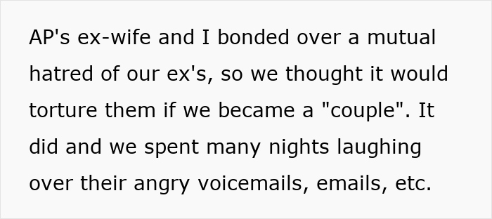 Text describing a humorous twist in affair partners' relationships ending in unexpected happiness and revenge. Text describing a humorous twist in affair partners' relationships ending in unexpected happiness and revenge.