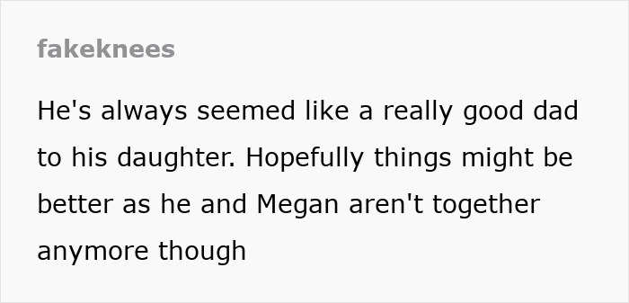 Text from user "fakeknees" commenting on Megan Fox and MGK's birth announcement name confusion. Text from user "fakeknees" commenting on Megan Fox and MGK's birth announcement name confusion.