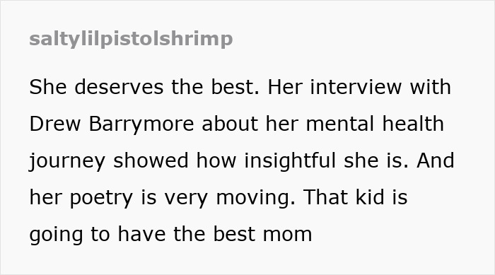 Social media comment about Megan Fox, praising her insights and poetry, mentioning her interview with Drew Barrymore. Social media comment about Megan Fox, praising her insights and poetry, mentioning her interview with Drew Barrymore.