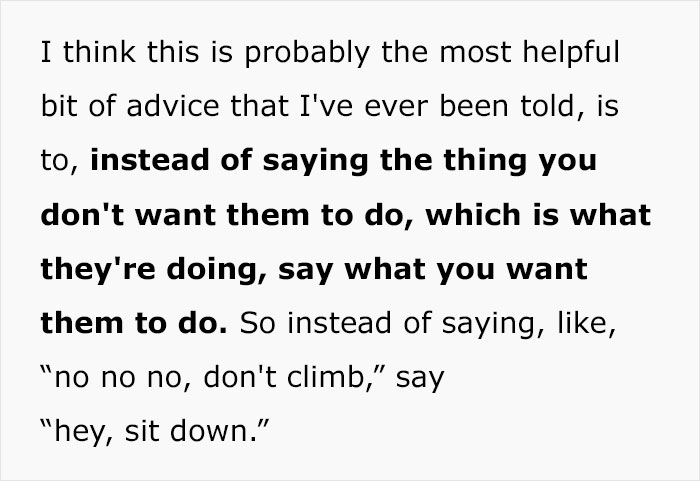 Text on parenting advice about using positive instructions in gentle parenting. Text on parenting advice about using positive instructions in gentle parenting.
