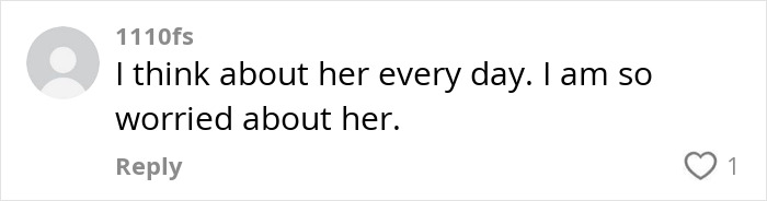 Comment expressing concern about 95YO woman's disappearance without a trace, highlighting worry and daily thoughts. Comment expressing concern about 95YO woman's disappearance without a trace, highlighting worry and daily thoughts.