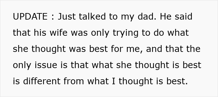Stepmom Tries To Censor What 16YO Reads, He Decides Not To Visit His Dad Anymore Stepmom Tries To Censor What 16YO Reads, He Decides Not To Visit His Dad Anymore