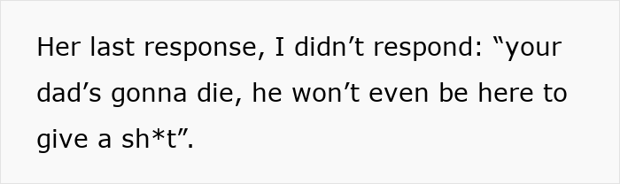 Text message conversation about a friend's wedding drama with an insensitive remark about a family member. Text message conversation about a friend's wedding drama with an insensitive remark about a family member.