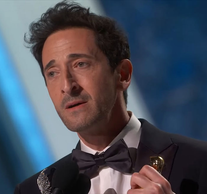 Adrien Brody giving an Oscar speech, going viral online. Adrien Brody giving an Oscar speech, going viral online.