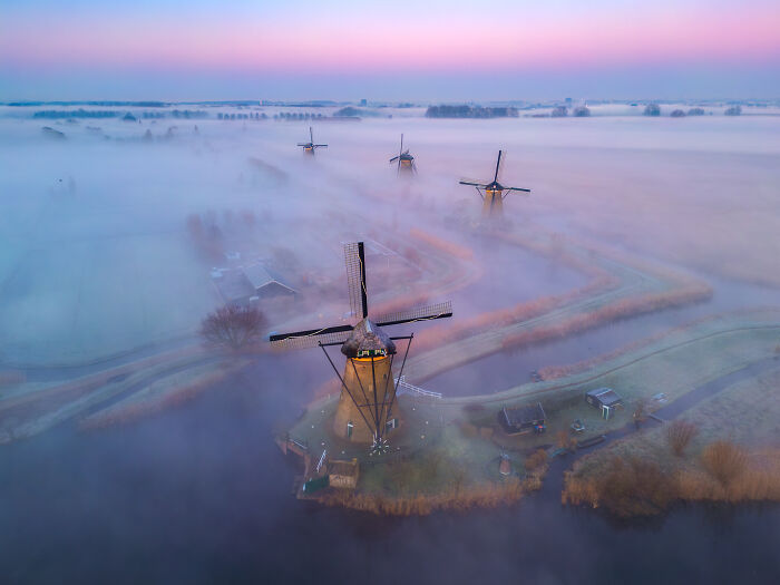 I Captured Dutch Windmills Above The Mist (13 Pics)