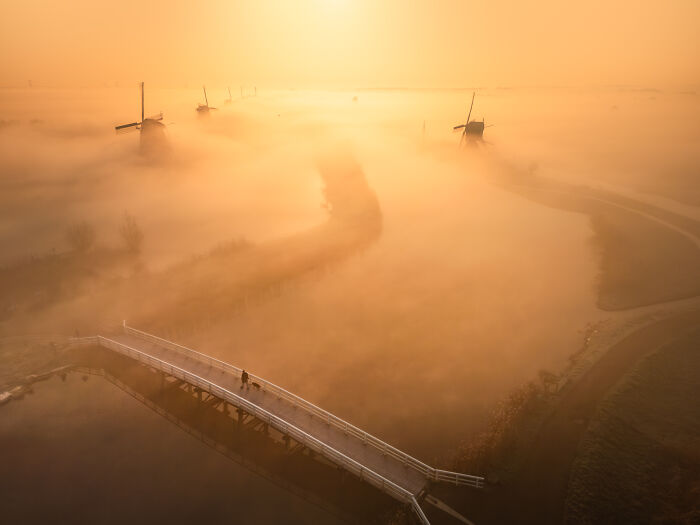 I Captured Dutch Windmills Above The Mist (13 Pics)