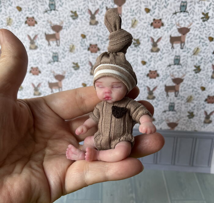 Mini Silicone Baby Boy Patric 3.5 Inch. Look At His Tiny Feet And Toes!