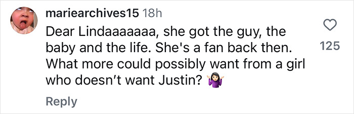 Comment discussing Hailey Bieber's healthy lifestyle and marriage, sparking debate. Comment discussing Hailey Bieber's healthy lifestyle and marriage, sparking debate.