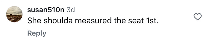 Comment responding to plus-size influencer's demand for larger McLaren sports car seats. Comment responding to plus-size influencer's demand for larger McLaren sports car seats.