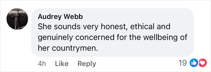Comment by Audrey Webb about a person sounding honest and ethical, related to Harry's charity and Meghan at a polo event. Comment by Audrey Webb about a person sounding honest and ethical, related to Harry's charity and Meghan at a polo event.