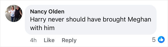 Facebook comment with user opinion about Meghan at a polo event, discussing a toxic situation. Facebook comment with user opinion about Meghan at a polo event, discussing a toxic situation.