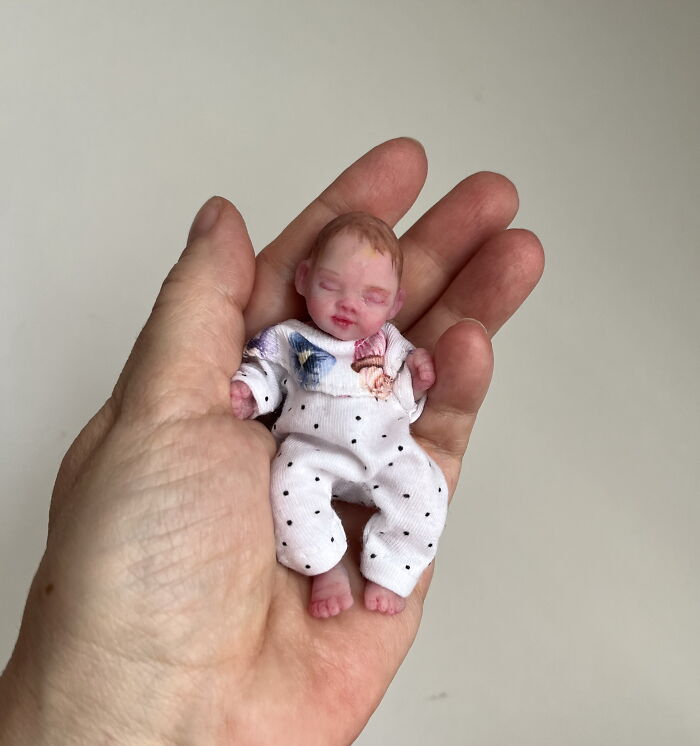 Mini Baby Doll Full Silicone 3 Inch Nelly, Fits Barbie As A Daughter