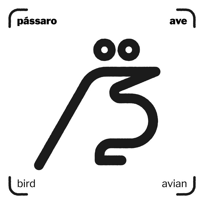 Minimalist editorial illustration of a bird by Jardel Vieira, featuring simple black lines and abstract shapes.