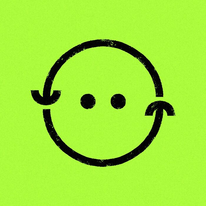 Minimalist editorial illustration by Jardel Vieira, featuring a simple black circle with abstract arrows on a green background.