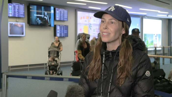 American Pie star, wearing a baseball cap and jacket, speaks at an airport after release from ICE detention. American Pie star, wearing a baseball cap and jacket, speaks at an airport after release from ICE detention.