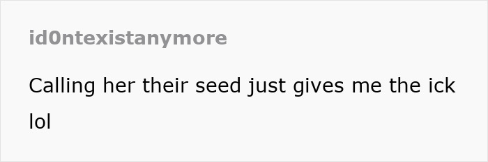 Text response to "Celestial Seed" name, expressing discomfort humorously. Text response to "Celestial Seed" name, expressing discomfort humorously.