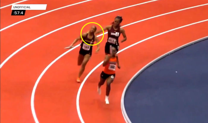Track star in action during a race, after recent baton assault charges. Track star in action during a race, after recent baton assault charges.