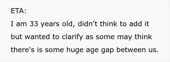 Text discussing age clarification for a 33-year-old in the context of familial racial issues. Text discussing age clarification for a 33-year-old in the context of familial racial issues.