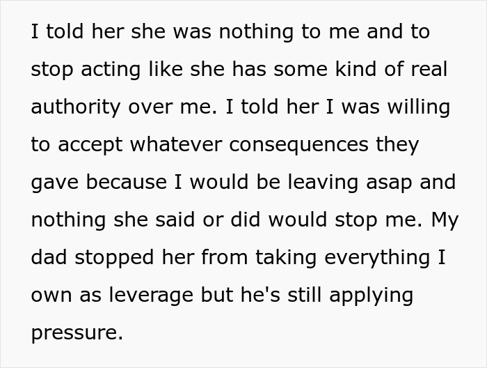 Text excerpt discussing family conflict over late mom's belongings, with tension and accusations of stealing. Text excerpt discussing family conflict over late mom's belongings, with tension and accusations of stealing.