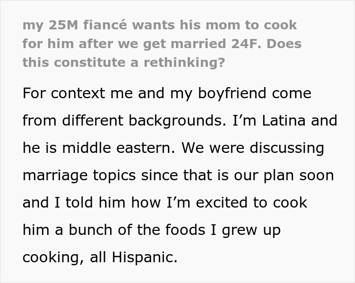 Fiancée discusses Hispanic cooking and marriage plans with fiancé from different backgrounds in text exchange. Fiancée discusses Hispanic cooking and marriage plans with fiancé from different backgrounds in text exchange.
