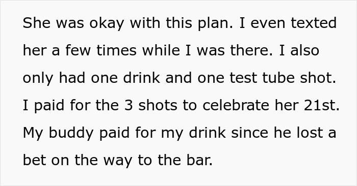 Text discussing a celebration plan involving drinks and texting, related to a couch disagreement. Text discussing a celebration plan involving drinks and texting, related to a couch disagreement.