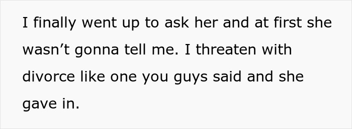 Text about a man confronting someone using divorce as leverage, related to surprise plans for daughter and new wife's reaction. Text about a man confronting someone using divorce as leverage, related to surprise plans for daughter and new wife's reaction.