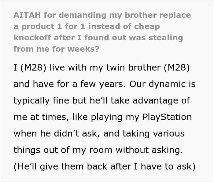 Guy Steals Meds From Twin Bro, Irate When He Can’t Replace Them With A Cheap Knockoff Guy Steals Meds From Twin Bro, Irate When He Can’t Replace Them With A Cheap Knockoff