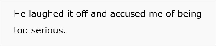 Text reads "He laughed it off and accused me of being too serious," related to conflict over family college fund. Text reads "He laughed it off and accused me of being too serious," related to conflict over family college fund.