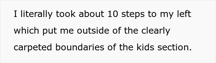 Text reading about leaving the children's section boundary. Text reading about leaving the children's section boundary.
