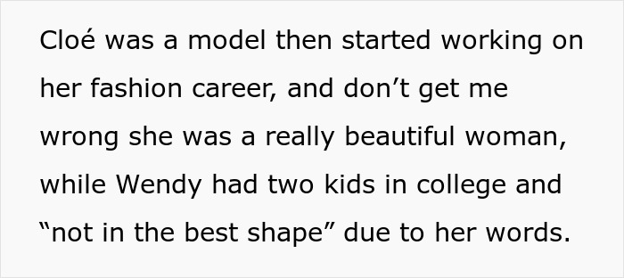 Text about Chloe's modeling career and appearance compared to Wendy, with a focus on beauty and personal circumstances. Text about Chloe's modeling career and appearance compared to Wendy, with a focus on beauty and personal circumstances.
