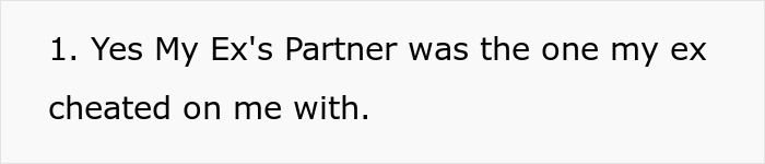 Text reading: "Yes My Ex's Partner was the one my ex cheated on me with." Focus on relationship dynamics and conflict. Text reading: "Yes My Ex's Partner was the one my ex cheated on me with." Focus on relationship dynamics and conflict.