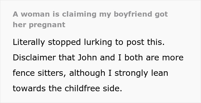 Woman claims boyfriend in open relationship got her pregnant; text expressing disbelief and personal views on being childfree. Woman claims boyfriend in open relationship got her pregnant; text expressing disbelief and personal views on being childfree.