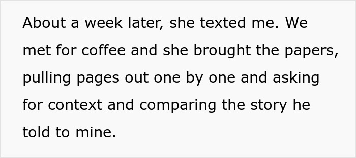 Text message conversation about ex's criminal record, meeting to compare stories over coffee. Text message conversation about ex's criminal record, meeting to compare stories over coffee.