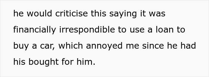 Text excerpt discussing car loan criticism, woman annoyed by husband's financial comments. Text excerpt discussing car loan criticism, woman annoyed by husband's financial comments.
