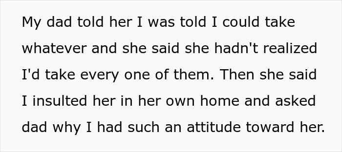 Text from a story about conflict over late wife's pictures, teenager defending choices. Text from a story about conflict over late wife's pictures, teenager defending choices.