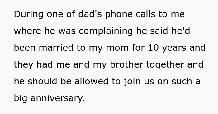 Text about dad wanting to join family on mom's anniversary of passing, showing emotional family tension. Text about dad wanting to join family on mom's anniversary of passing, showing emotional family tension.