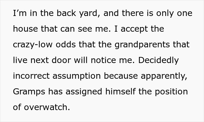 Text detailing woman's risky quest for insulin in neighbor's backyard. Text detailing woman's risky quest for insulin in neighbor's backyard.