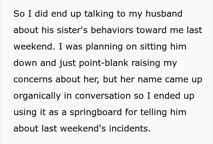 Text discussing concerns over sister-in-law's accidental incidents. Text discussing concerns over sister-in-law's accidental incidents.