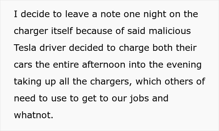 Woman Is Sick Of Jerk Tesla Owners, Makes Them Lose The Privilege Of Free Charging Woman Is Sick Of Jerk Tesla Owners, Makes Them Lose The Privilege Of Free Charging