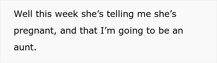 Text conversation about unexpected pregnancy news and becoming an aunt. Text conversation about unexpected pregnancy news and becoming an aunt.
