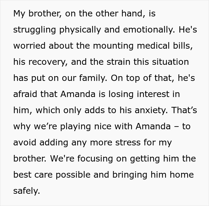 Text paragraph discussing brother's physical and emotional struggles and family stress. Text paragraph discussing brother's physical and emotional struggles and family stress.