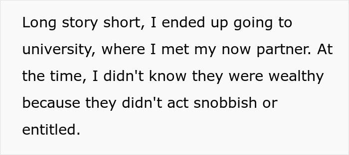 Text about turning life around, attending university, and meeting a partner unaware of their wealth. Text about turning life around, attending university, and meeting a partner unaware of their wealth.