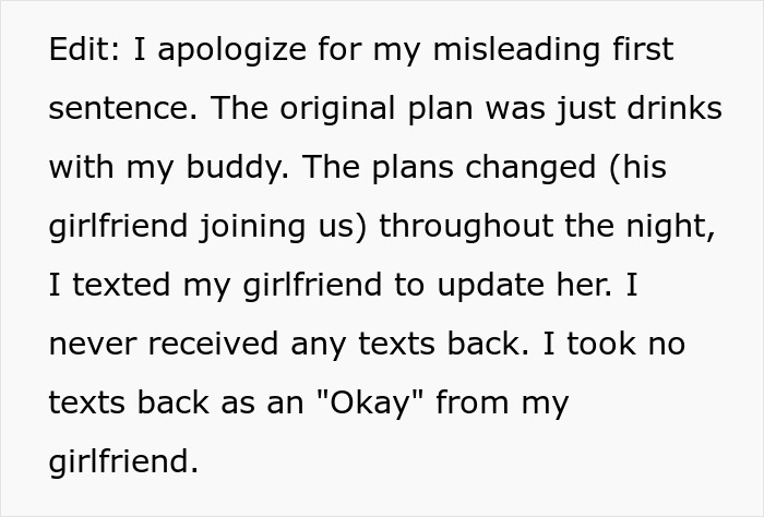 Text screenshot about a change of plans and miscommunication regarding sleeping arrangements. Text screenshot about a change of plans and miscommunication regarding sleeping arrangements.