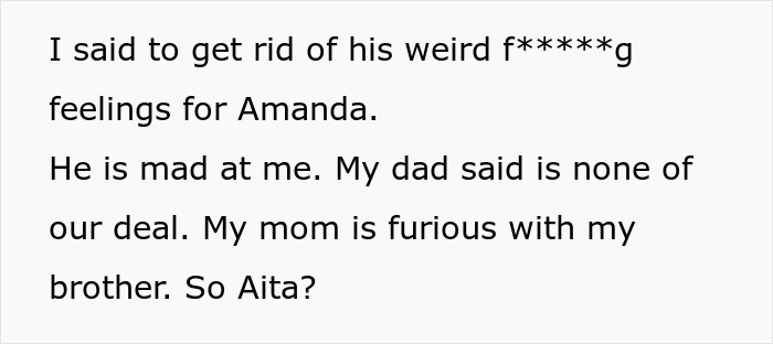 Text shows a bride upset over her brother bringing his female friend, not his girlfriend, to her wedding. Text shows a bride upset over her brother bringing his female friend, not his girlfriend, to her wedding.