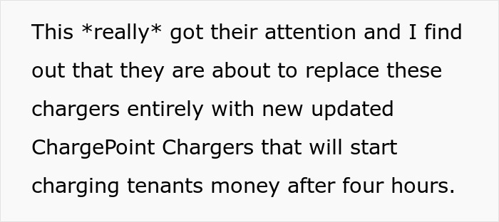 Text discussing Tesla drivers facing new charging station fees with updated ChargePoint Chargers after four hours. Text discussing Tesla drivers facing new charging station fees with updated ChargePoint Chargers after four hours.