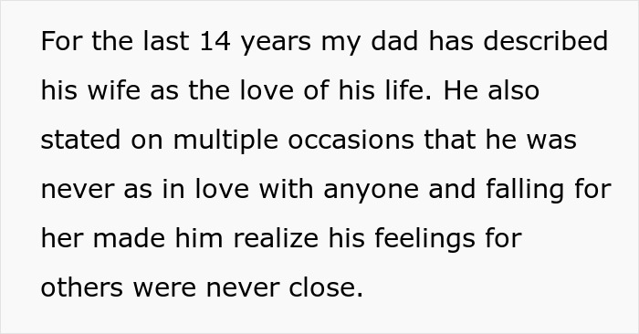 Text about dad describing his wife as the love of his life for 14 years. Text about dad describing his wife as the love of his life for 14 years.