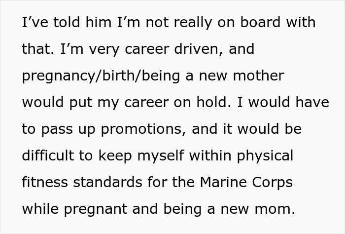 Text discussing a woman's fear of motherhood, emphasizing career impact and lifestyle changes. Text discussing a woman's fear of motherhood, emphasizing career impact and lifestyle changes.