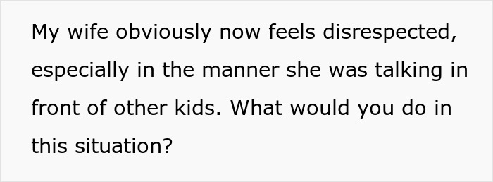 Text about a pregnant wife feeling disrespected regarding childcare in front of other kids. Text about a pregnant wife feeling disrespected regarding childcare in front of other kids.
